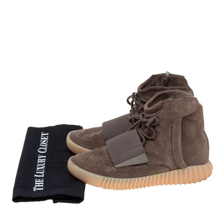 Pre Owned Yeezy x Adidas Brown Suede 750 High Top Sneakers Size 41 1/3