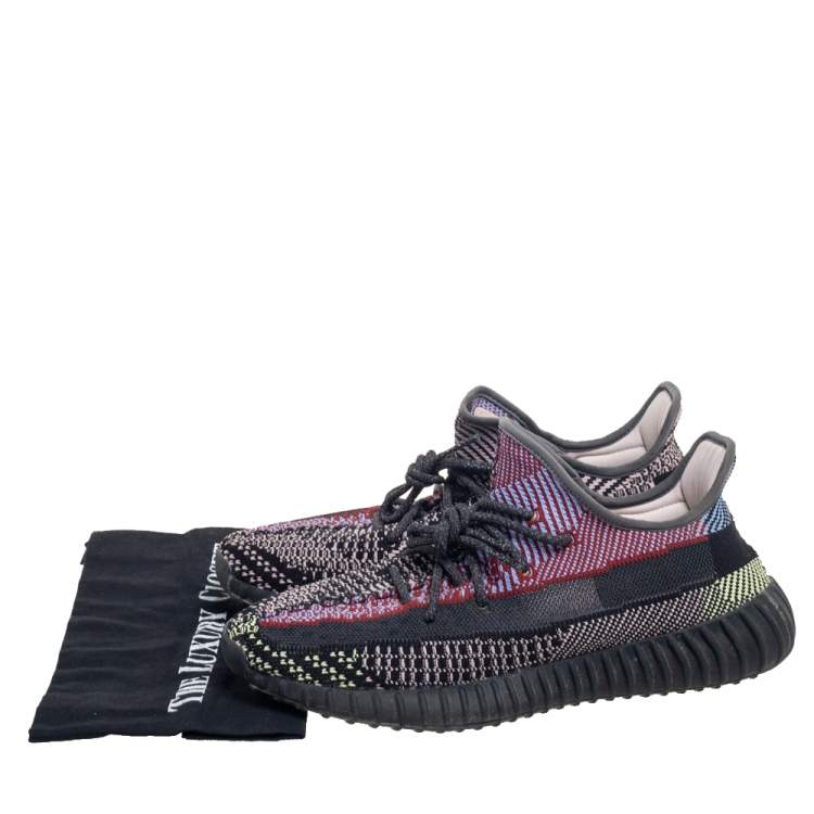 Pre Owned Yeezy x Adidas Multicolor Knit Fabric Boost 350 V2 Yecheil (Non-Reflective) Sneakers Size 44