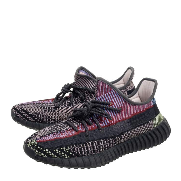 Pre Owned Yeezy x Adidas Multicolor Knit Fabric Boost 350 V2 Yecheil (Non-Reflective) Sneakers Size 44