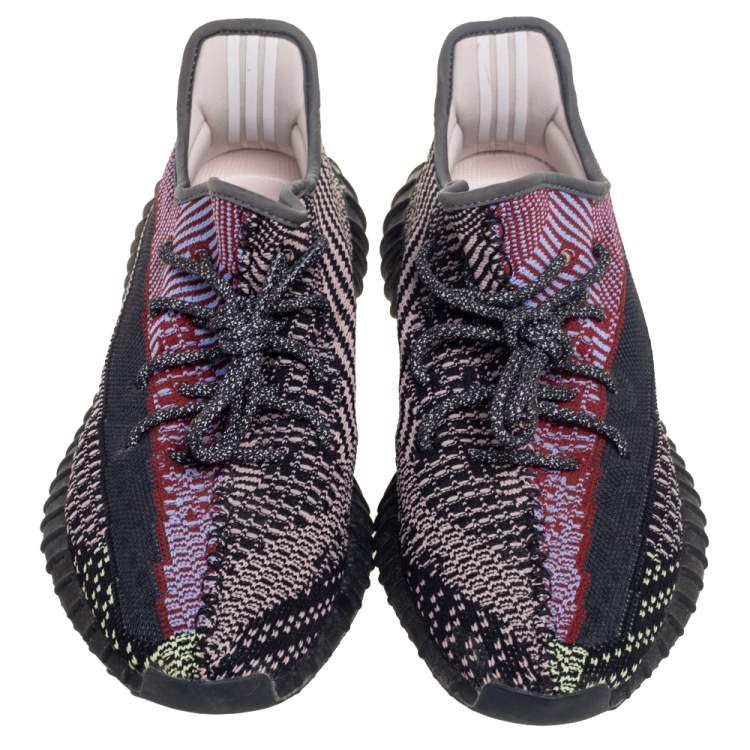 Pre Owned Yeezy x Adidas Multicolor Knit Fabric Boost 350 V2 Yecheil (Non-Reflective) Sneakers Size 44