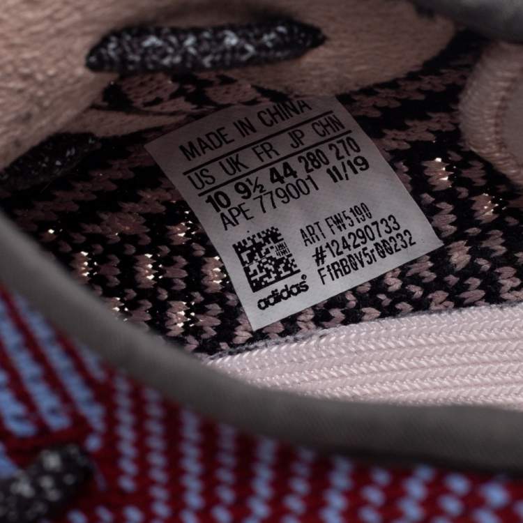 Pre Owned Yeezy x Adidas Multicolor Knit Fabric Boost 350 V2 Yecheil (Non-Reflective) Sneakers Size 44