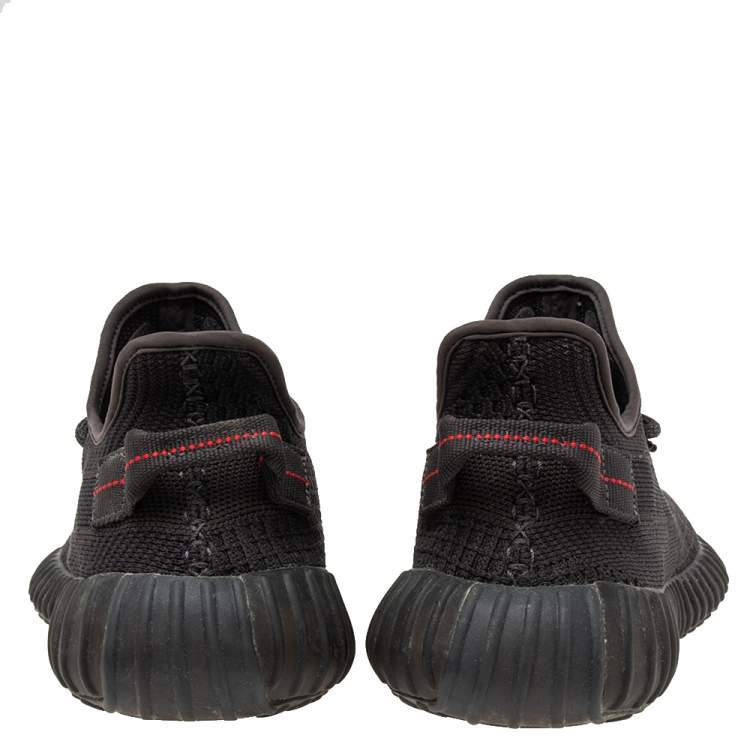 Pre Owned Yeezy x Adidas Black Knit Fabric Boost 350 V2 Cinder Reflective Sneakers Size 44