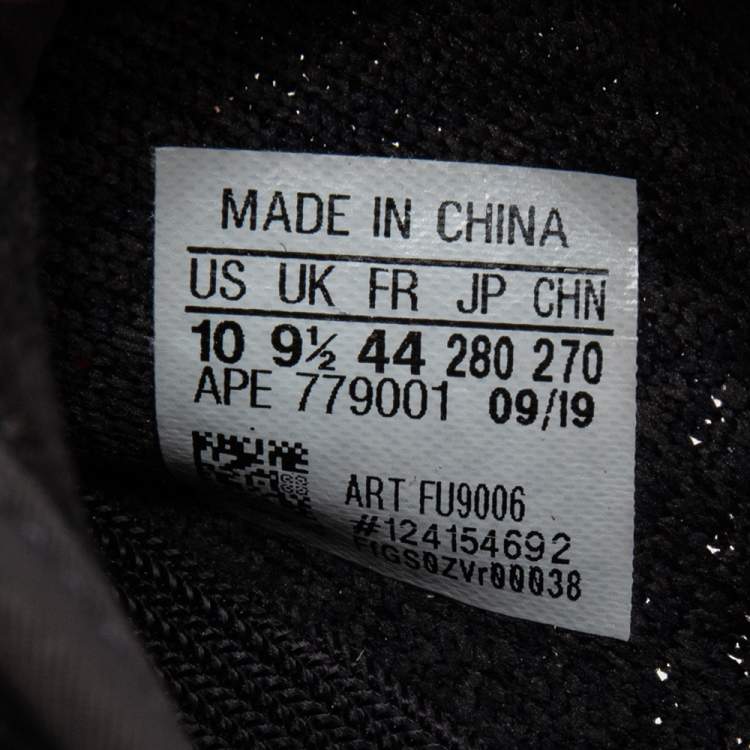 Pre Owned Yeezy x Adidas Black Knit Fabric Boost 350 V2 Cinder Reflective Sneakers Size 44