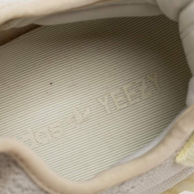 Pre Owned Yeezy x Adidas Green Knit Fabric 350 V2 Butter Sneakers Size 43 1/3