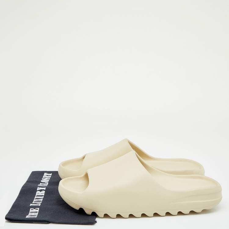 Pre Owned Yeezy x Adidas Bone Rubber Flat Slides Size 47