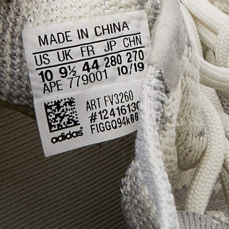 Pre Owned Yeezy x Adidas Grey/White Knit Fabric Boost 380 Alien Sneakers Size 44