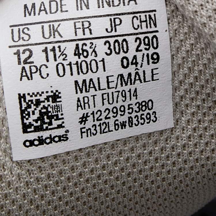 Pre Owned Yeezy x Adidas Grey Leather And Suede Boost 700V2 Geode Sneakers Size 46 2/3