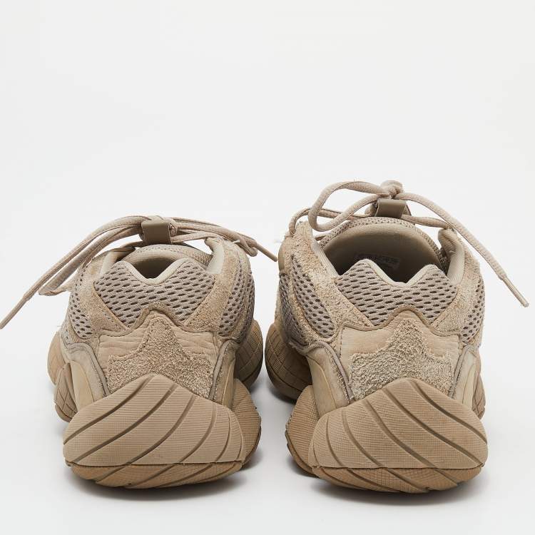 Pre Owned Yeezy x adidas Beige Mesh And Suede 500 Taupe Sneakers Size 44 2/3 