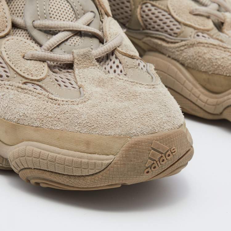 Pre Owned Yeezy x adidas Beige Mesh And Suede 500 Taupe Sneakers Size 44 2/3 