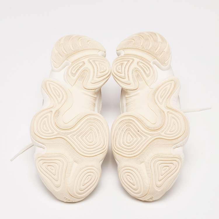 Pre Owned Yeezy x Adidas White Suede and Mesh Yeezy 500 Salt Lace Up Sneakers Size 41