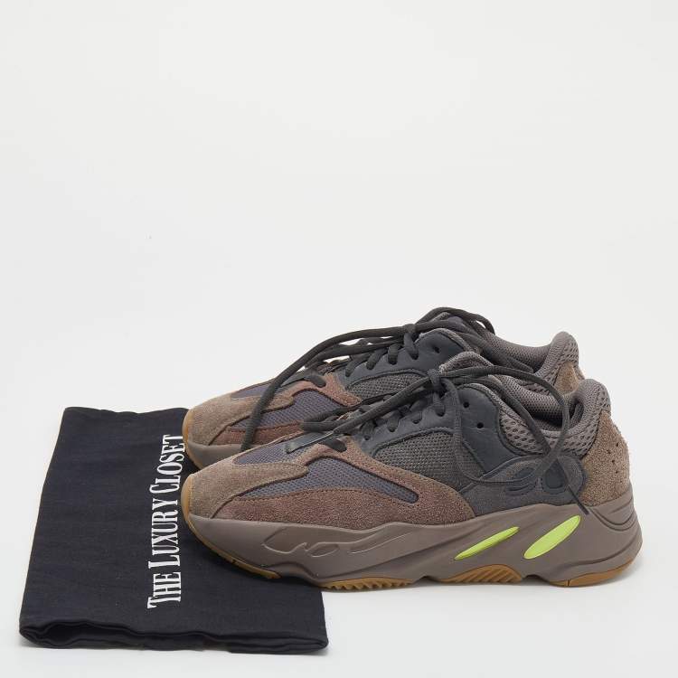 Pre Owned Yeezy x Adidas Grey/Brown Suede And Mesh Boost 700 V2 Mauve Low Top Sneakers Size 39 1/3