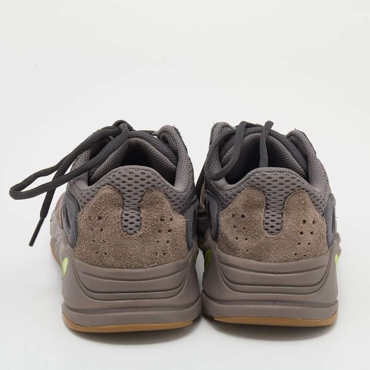 Pre Owned Yeezy x Adidas Grey/Brown Suede And Mesh Boost 700 V2 Mauve Low Top Sneakers Size 39 1/3