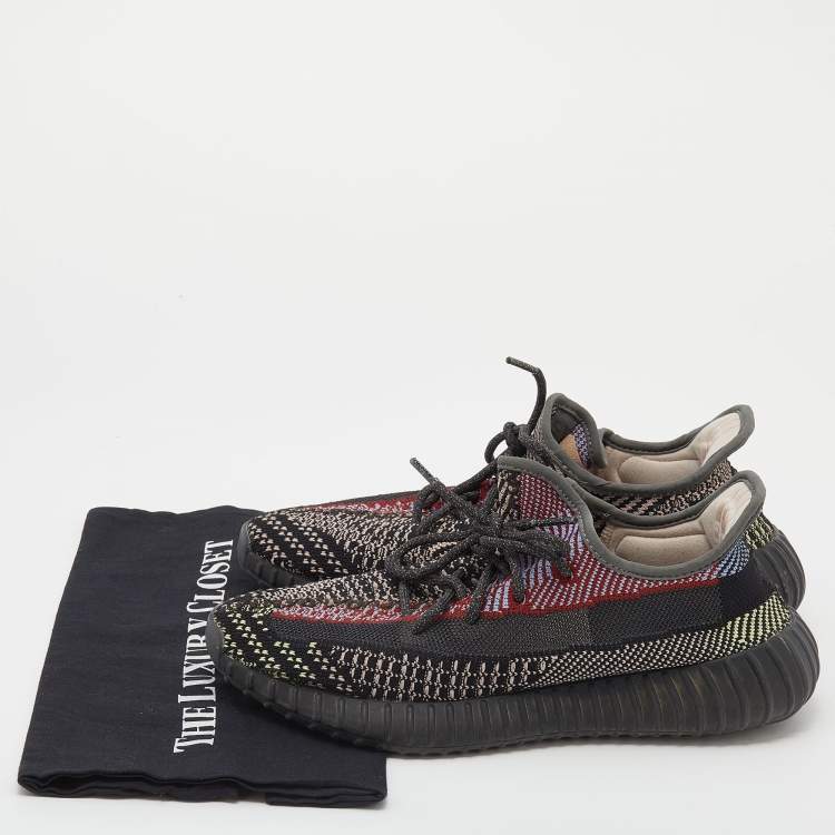 Pre Owned Yeezy x Adidas Multicolor Knit Fabric Boost 350 V2 Yecheil (Non-Reflective) Sneakers Size 42