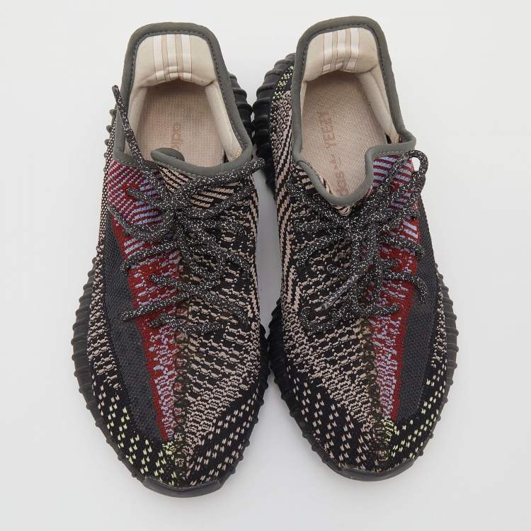 Pre Owned Yeezy x Adidas Multicolor Knit Fabric Boost 350 V2 Yecheil (Non-Reflective) Sneakers Size 42
