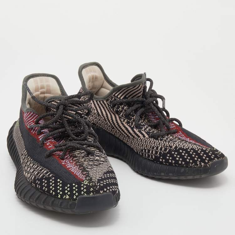Pre Owned Yeezy x Adidas Multicolor Knit Fabric Boost 350 V2 Yecheil (Non-Reflective) Sneakers Size 42