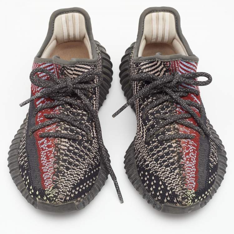 Pre Owned Yeezy x Adidas Multicolor Knit Fabric Boost 350 V2 Yecheil (Non-Reflective) Sneakers Size 36