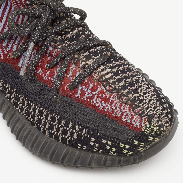 Pre Owned Yeezy x Adidas Multicolor Knit Fabric Boost 350 V2 Yecheil (Non-Reflective) Sneakers Size 36