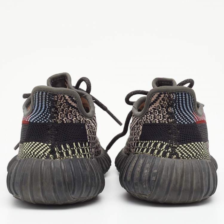 Pre Owned Yeezy x Adidas Multicolor Knit Fabric Boost 350 V2 Yecheil (Non-Reflective) Sneakers Size 36