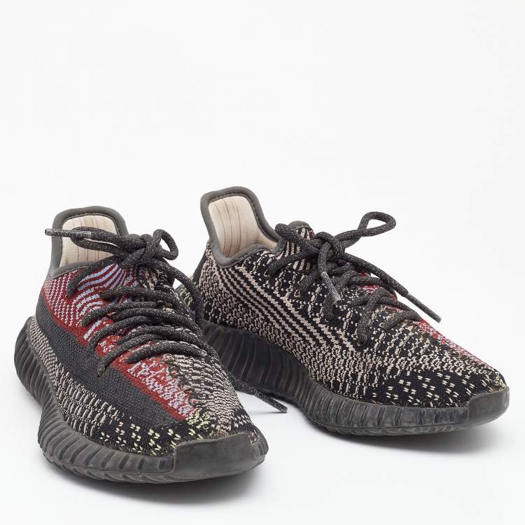 Pre Owned Yeezy x Adidas Multicolor Knit Fabric Boost 350 V2 Yecheil (Non-Reflective) Sneakers Size 36