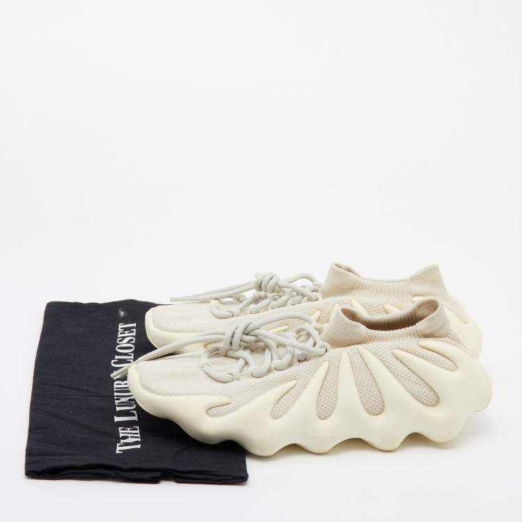 Pre Owned Yeezy x Adidas White Stretch Knit Fabric Yeezy 450 Cloud White Sneakers Size 42 2/3