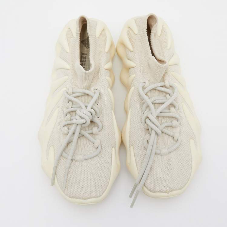 Pre Owned Yeezy x Adidas White Stretch Knit Fabric Yeezy 450 Cloud White Sneakers Size 42 2/3