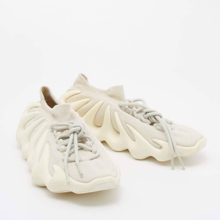 Pre Owned Yeezy x Adidas White Stretch Knit Fabric Yeezy 450 Cloud White Sneakers Size 42 2/3