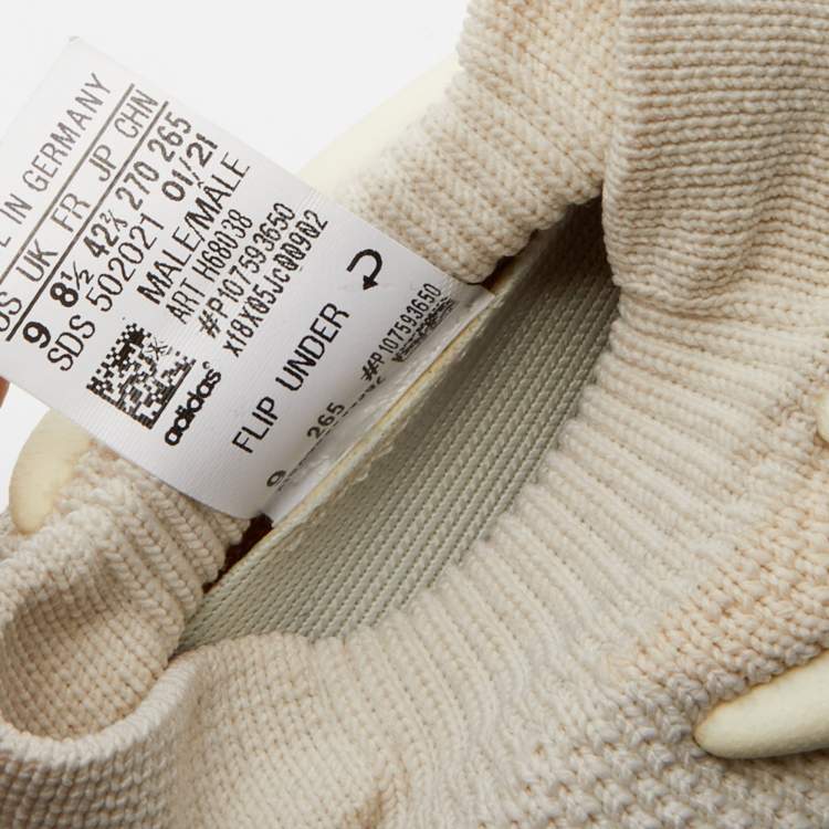 Pre Owned Yeezy x Adidas White Stretch Knit Fabric Yeezy 450 Cloud White Sneakers Size 42 2/3