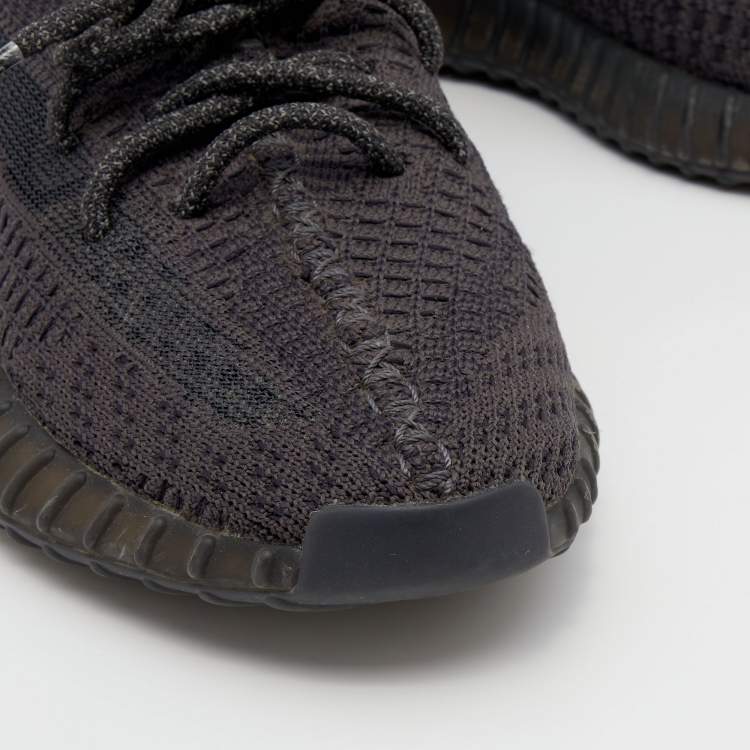 Pre Owned Yeezy x Adidas Black Knit Fabric Boost 350 V2 Pirate Low Top Sneakers Size 38