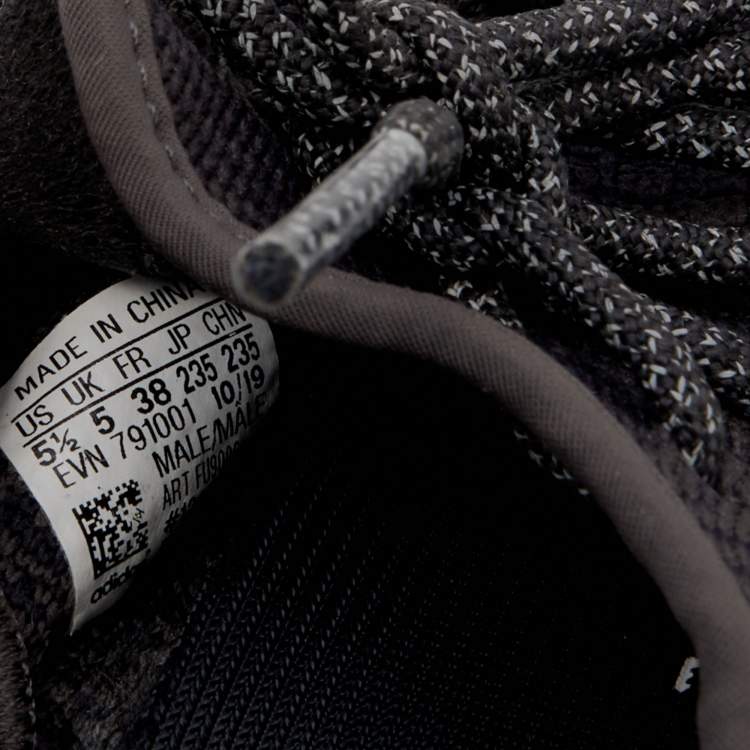 Pre Owned Yeezy x Adidas Black Knit Fabric Boost 350 V2 Pirate Low Top Sneakers Size 38