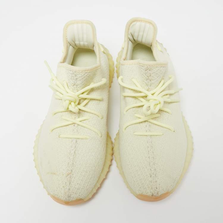 Pre Owned Yeezy x Adidas Green Knit Fabric Boost 350 V2  Sneakers Size 44