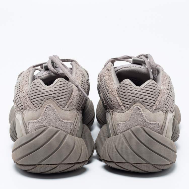 Pre Owned Yeezy x Adidas Ash Grey Mesh and Suede Yeezy 500 Sneakers Size 42