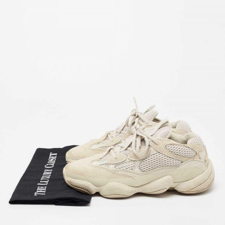 Pre Owned Yeezy x Adidas Beige Mesh And Suede Yeezy 500 Blush Sneakers Size 39 1/3