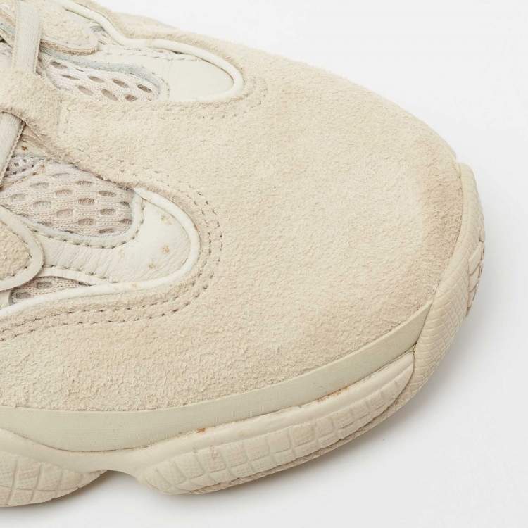 Pre Owned Yeezy x Adidas Beige Mesh And Suede Yeezy 500 Blush Sneakers Size 39 1/3
