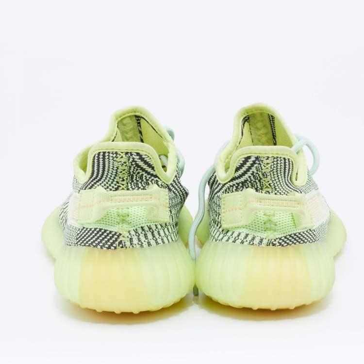 Pre Owned Yeezy x Adidas Green Knit Fabric Boost 350 V2 Yeeree Low Top Sneakers Size 39 1/3