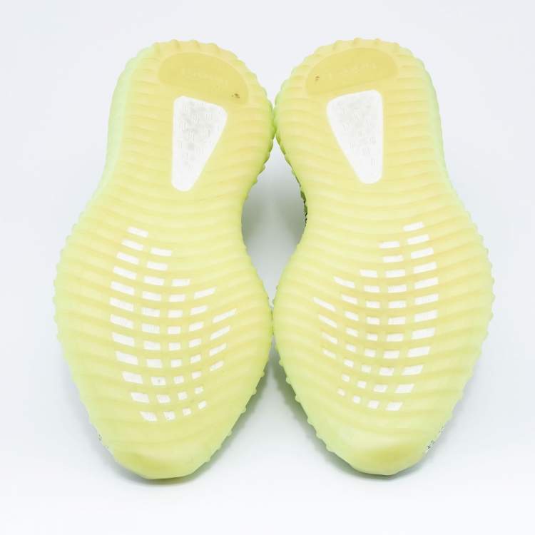 Pre Owned Yeezy x Adidas Green Knit Fabric Boost 350 V2 Yeeree Low Top Sneakers Size 39 1/3