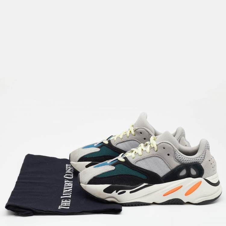Pre Owned Yeezy x adidas Multicolor Nubuck and Leather Boost 700 V2 Geode Low Top Sneakers Size 37.5 