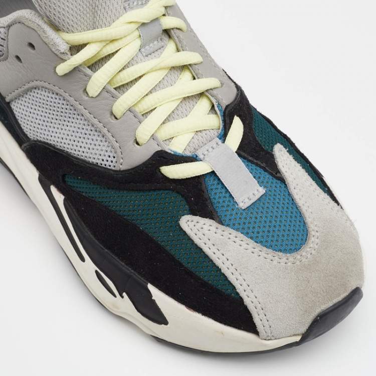 Pre Owned Yeezy x adidas Multicolor Nubuck and Leather Boost 700 V2 Geode Low Top Sneakers Size 37.5 