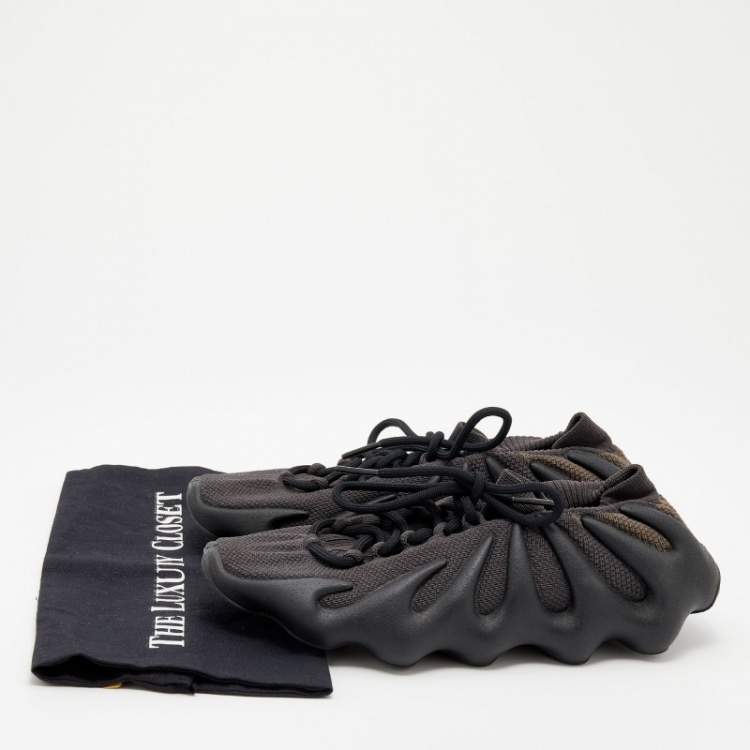 مملوكة مسبقًا Yeezy x Adidas Black Knit Fabric 450 Dark Slate Sneakers Size 42