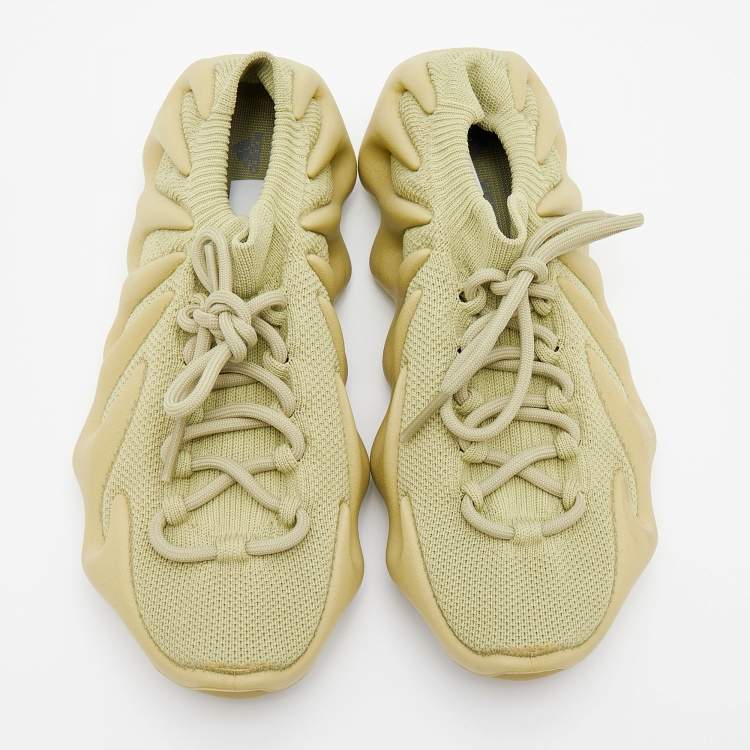 Pre Owned Yeezy x adidas Green Knit Fabric 450 Dark Sulfur Sneakers Size 40 2/3