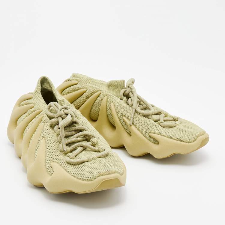 Pre Owned Yeezy x adidas Green Knit Fabric 450 Dark Sulfur Sneakers Size 40 2/3