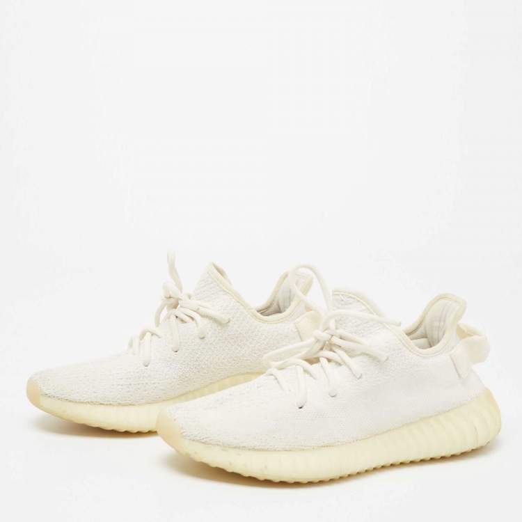 Yeezy x Adidas Cream Knit Fabric Boost V2 Triple White Low-Top Sneakers Size 38 2/3 Yeezy x |