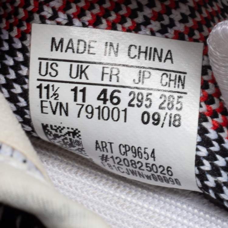 مملوكة مسبقًا   Yeezy x Adidas White/Black Knit Fabric Boost 350 V2 Zebra Sneakers Size 46