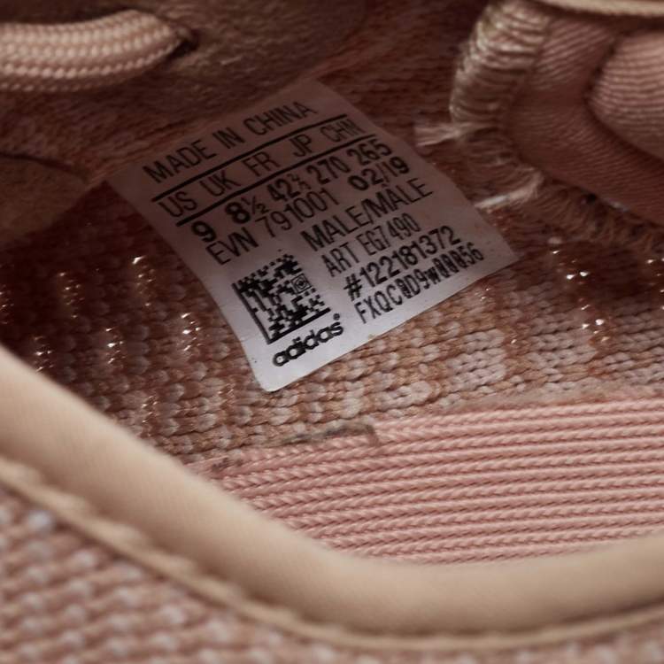 Pre Owned Yeezy x Adidas Orange Knit Fabric Boost 350 V2 Clay Sneakers Size 42.5