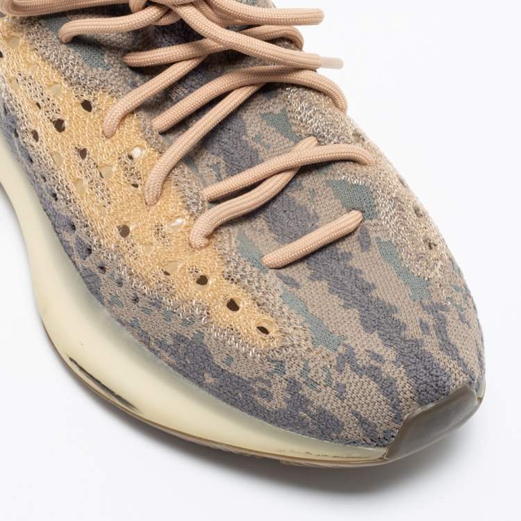 Pre Owned Yeezy x Adidas Grey/Beige Knit Fabric Boost 380 V2 Mist Sneakers Size 42 2/3