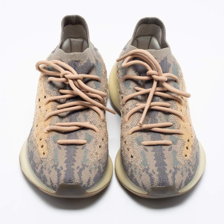 Pre Owned Yeezy x Adidas Grey/Beige Knit Fabric Boost 380 V2 Mist Sneakers Size 42 2/3