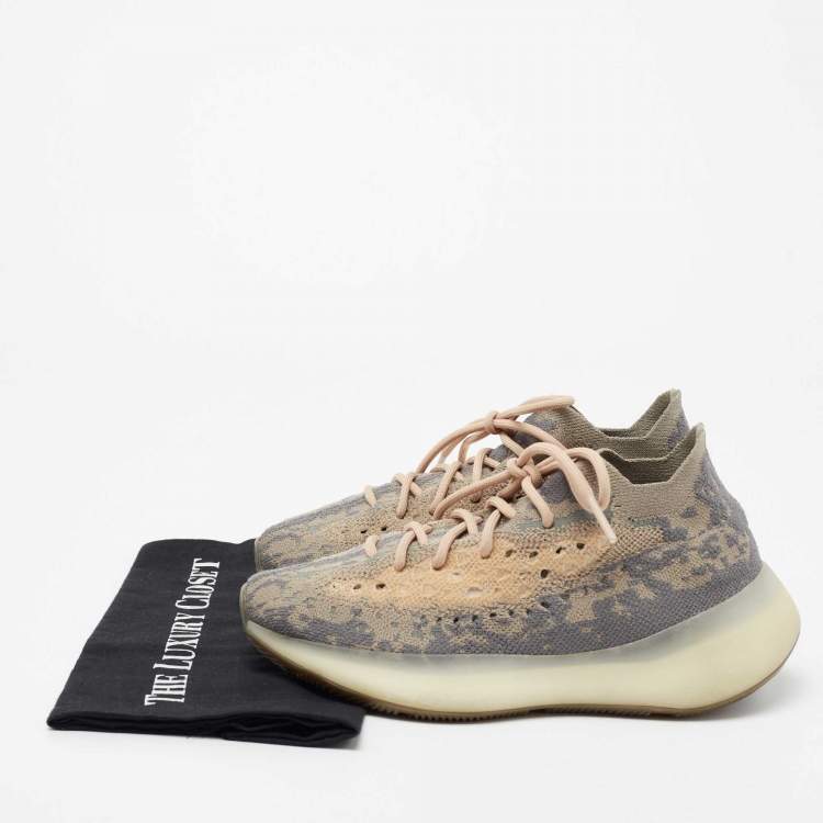 Pre Owned Yeezy x Adidas Multicolor Knit Fabric Yeezy Boost 380 Mist Sneakers Size 39 1/3