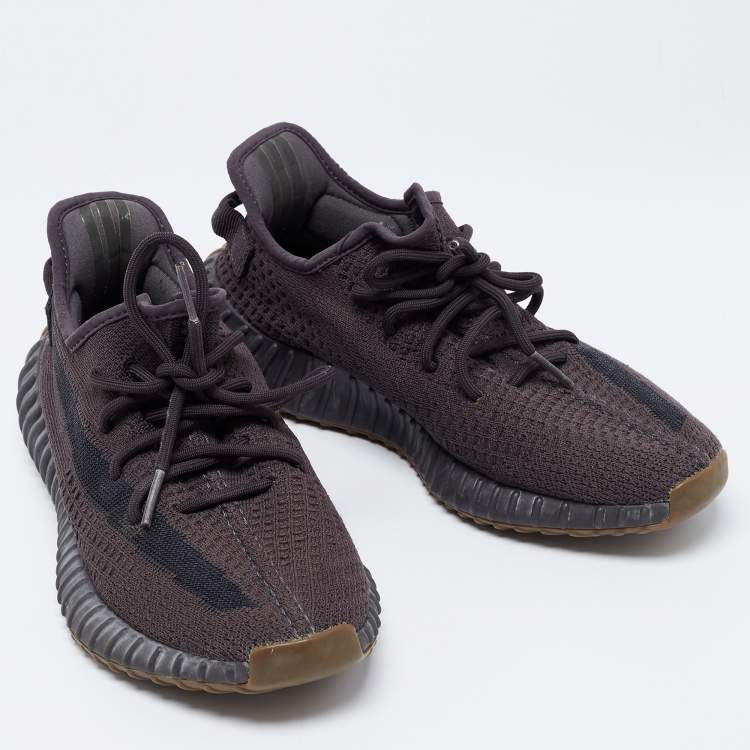 Pre Owned Yeezy x Adidas Dark Grey Knit Fabric  Boost 350 V2 Cinder Sneakers Size 42.5 