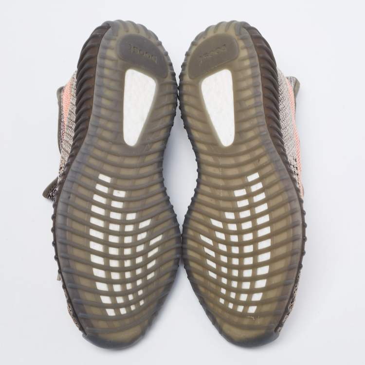 Pre Owned Yeezy x Adidas Multicolor Knit Fabric Boost 350 V2 Ash Stone Low Top Sneakers Size 43 1/3