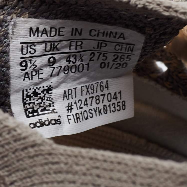 Pre Owned Yeezy x adidas Grey/Beige Knit Fabric Boost 380 Mist Low-Top Sneakers Size 43 1/3