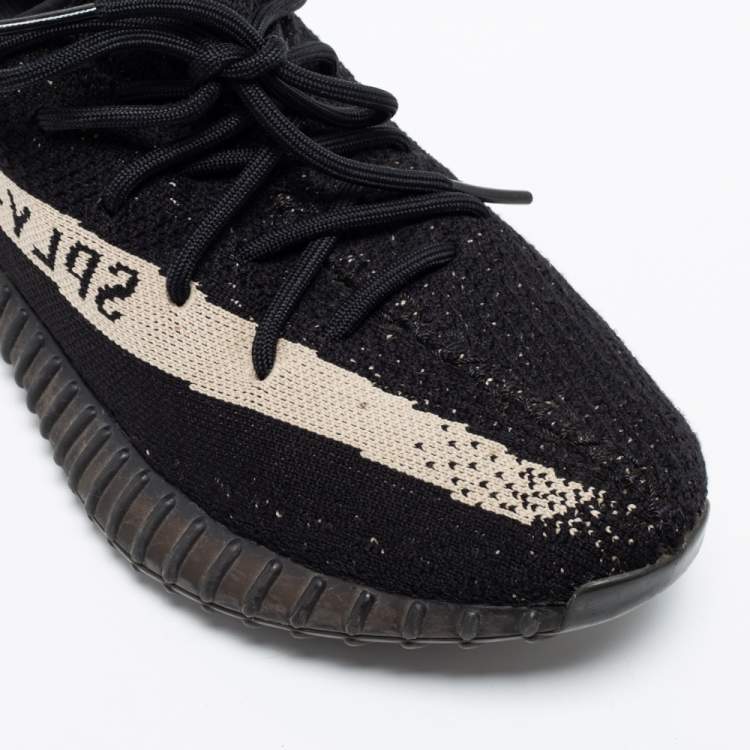 Pre Owned Yeezy x Adidas Black Knit Fabric Boost 350 V2 Low-Top Sneakers Size 41 1/3